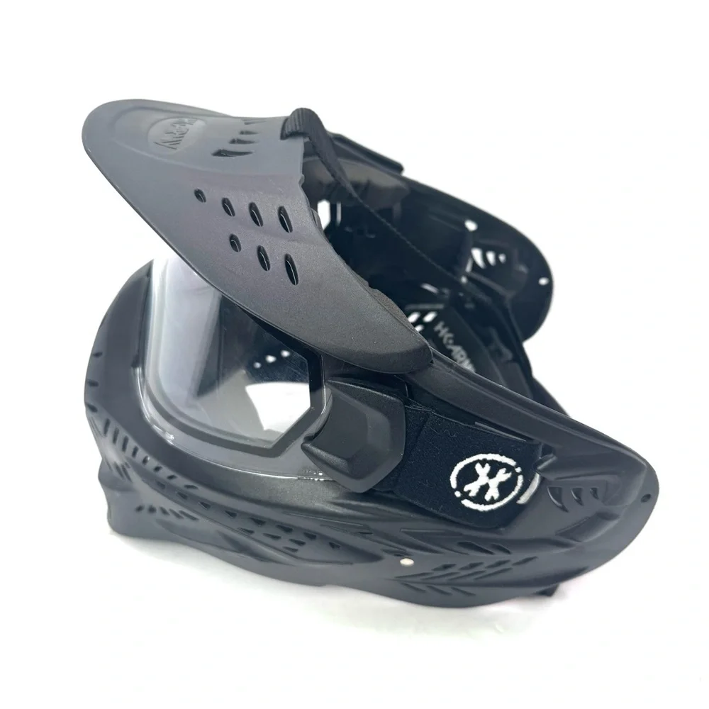 HSTL Goggle Paintball Airsoft Mask with Anti Fog Thermal Lens (Black/Clear Lens)